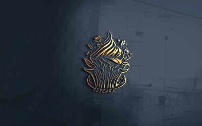 Cupcake Fırını Anahat Modern Logo Vektör Dosyası