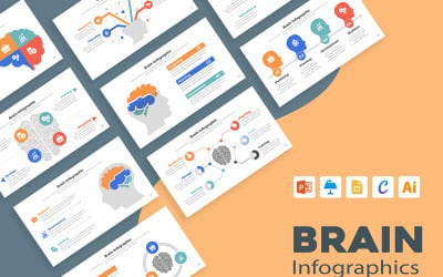 Diseño de infografías de cerebro creativo