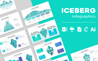 Diseño de plantilla de diseño infográfico de Iceberg