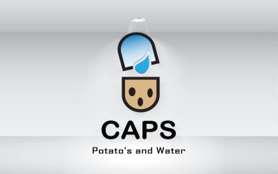 Fichier vectoriel de logo de pomme de terre et d&amp;#39;eau de capsule