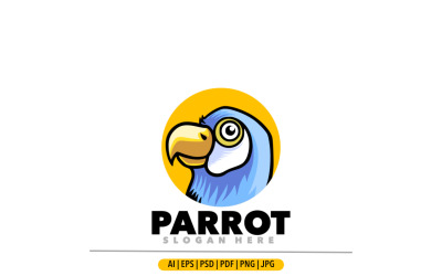 Illustrazione del design del logo del design della mascotte del pappagallo