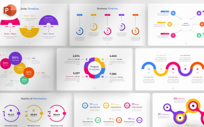 Kör idővonal PowerPoint Infographic sablon