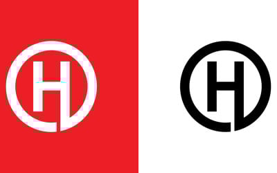Letra oh, ho diseño de logotipo de empresa o marca abstracta