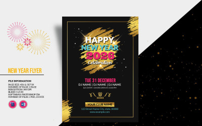 Modèle de flyer d&amp;#39;invitation à une fête de nouvel an imprimable