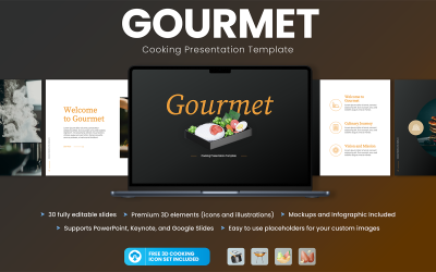 Modèle de présentation Google Slides pour la cuisine gastronomique