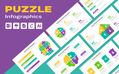 Puzzle-Infografik-Design-Layout