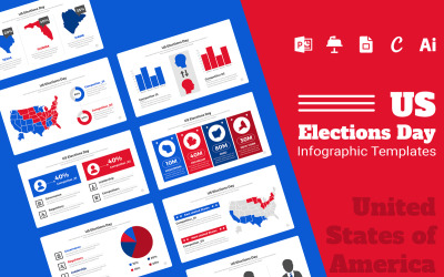 Шаблони інфографіки про вибори в США