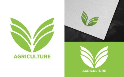 Conception de modèle de logo d&amp;#39;agriculture verte