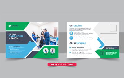 Healthcare vykort mall eller medicinsk eddm vykort design mall layout