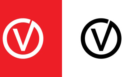Lettre ov, vo résumé entreprise ou marque Logo Design