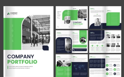 Modelo de folheto de negócios moderno, layout de folheto de portfólio da empresa