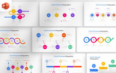 Modelo de infográfico do PowerPoint de processo circular