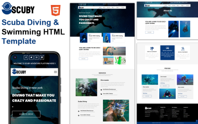 Potápění - potápění a plavání HTML šablona