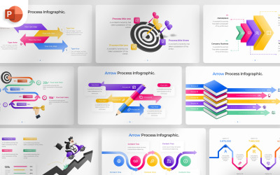 Proces strzałki Szablon infografiki programu PowerPoint