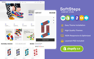 SoftSteps - Minimaal Shopify-thema voor sokken en modeaccessoires