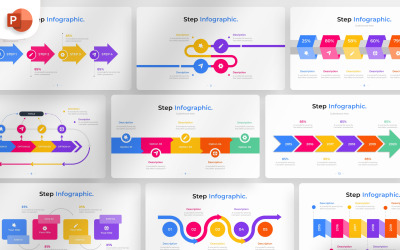 Szablon infografiki programu PowerPoint o kreatywnym kroku