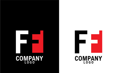 Betű ff, f absztrakt cég vagy márka Logo Design