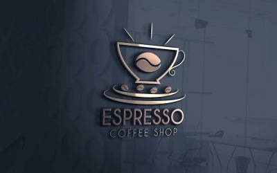 Café-Logo-Vorlage, ESPRESSO-Logo-Vorlage
