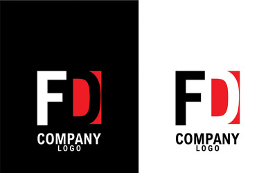 Carta fd, df empresa abstrata ou design de logotipo de marca