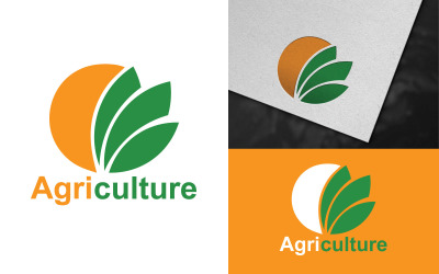 Conception de modèle de logo agricole créatif