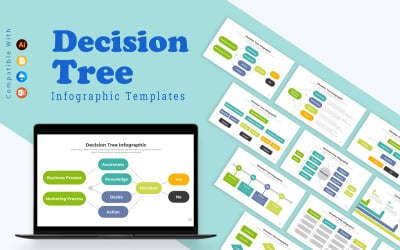 Diseño de plantilla de diseño infográfico de árbol de decisión