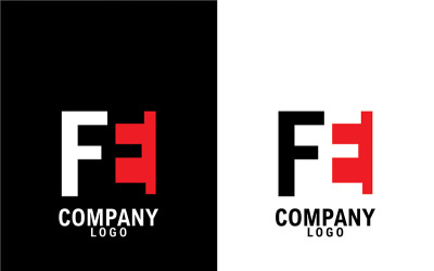 Fe betű, ef absztrakt cég vagy márka Logo Design