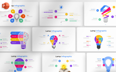 Лампа PowerPoint Інфографічний шаблон
