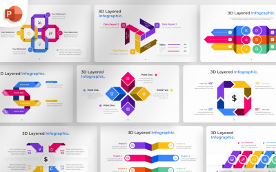 Modèle d&amp;#39;infographie PowerPoint de couche 3D
