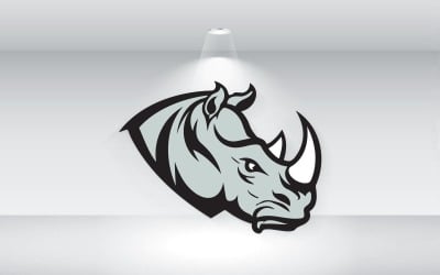 Rhinoceros Head Logo Template Vector File