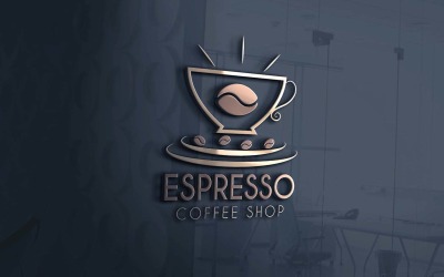 Sjabloon voor café-logo, sjabloon voor ESPRESSO-logo