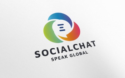 Szablon logo czatu społecznościowego Pro