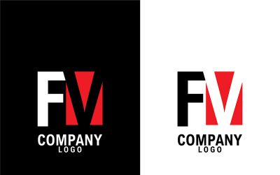 Bokstaven fv, vf abstrakt företag eller varumärke Logotypdesign