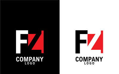 Carta fz, empresa abstrata zf ou design de logotipo de marca