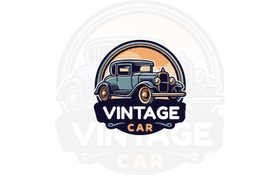 Diseño de logotipo de coche vintage vectorial