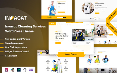 Invacat — motyw WordPress dotyczący usług sprzątania