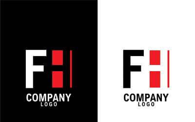 Letter fh, hf abstract company or brand Logo Design