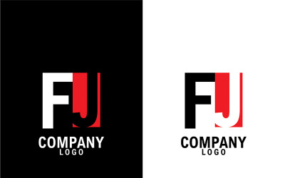 Buchstabe fj, jf abstraktes Firmen- oder Markenlogo-Design
