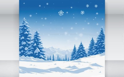 Neve e alberi Spirito natalizio Inverno Formato vettoriale di alta qualità