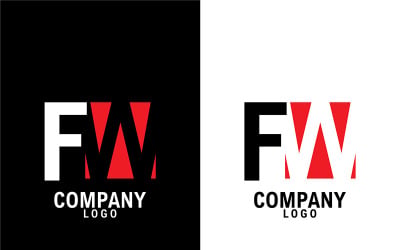 Písmeno fw, wf abstraktní design loga společnosti nebo značky