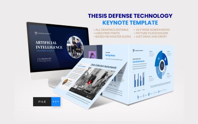 Plantilla de Keynote sobre tecnología de defensa de tesis