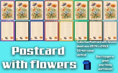 Postcard  with  flowers 3