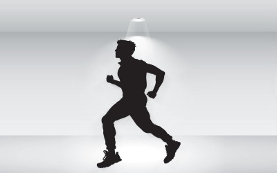 Running Man Silhouette Vector Fil