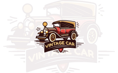 Vector Design del logo per auto d&amp;#39;epoca, presentazione del logo