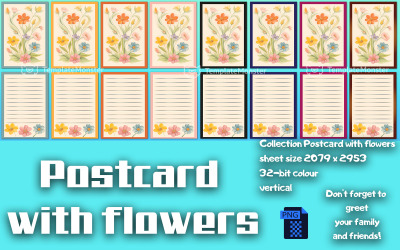 Vykort med blommor