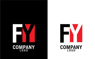 字母 fy、yf 抽象公司或品牌标志设计