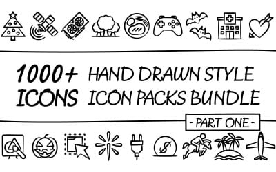 Drawnizo Bundle - Collection of Multipurpose Icon Packs in Hand Drawn Style