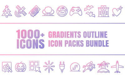 Gradizo Bundle – kolekce víceúčelových balíčků ikon ve stylu obrysů přechodů