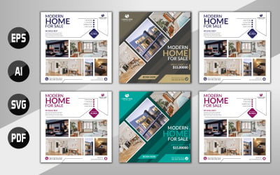 Vector modern home sale social media post template
