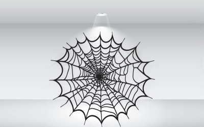 Black Spider Web Of Halloween Vector
