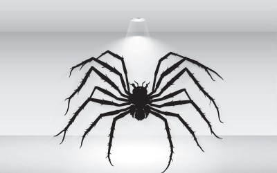 Černý Pavouk Halloween Vektoru